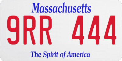 MA license plate 9RR444