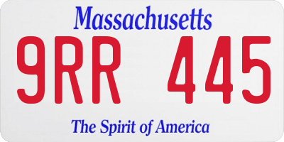 MA license plate 9RR445