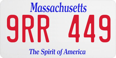 MA license plate 9RR449