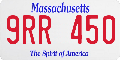 MA license plate 9RR450