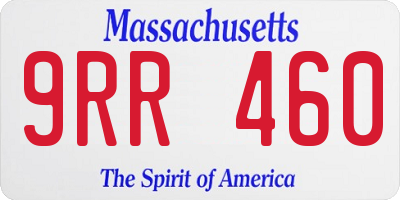 MA license plate 9RR460