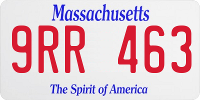 MA license plate 9RR463