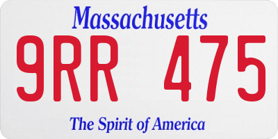 MA license plate 9RR475