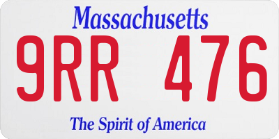 MA license plate 9RR476
