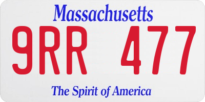 MA license plate 9RR477