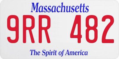 MA license plate 9RR482