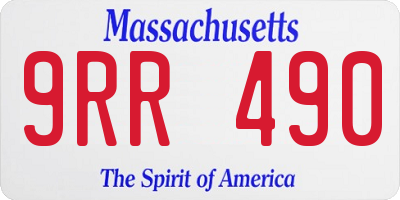 MA license plate 9RR490