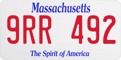 MA license plate 9RR492