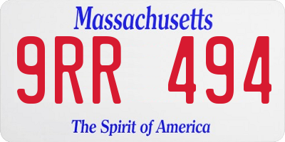 MA license plate 9RR494