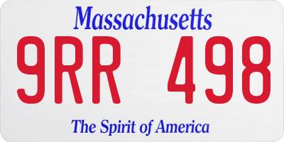 MA license plate 9RR498