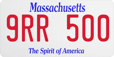 MA license plate 9RR500