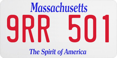 MA license plate 9RR501