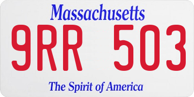 MA license plate 9RR503