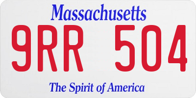 MA license plate 9RR504