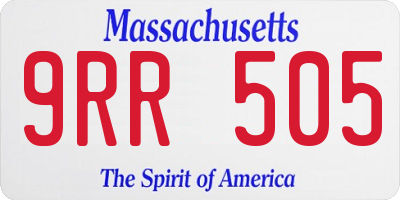 MA license plate 9RR505