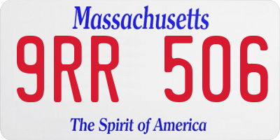 MA license plate 9RR506