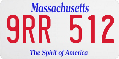 MA license plate 9RR512