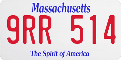 MA license plate 9RR514