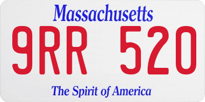 MA license plate 9RR520