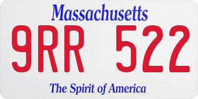 MA license plate 9RR522