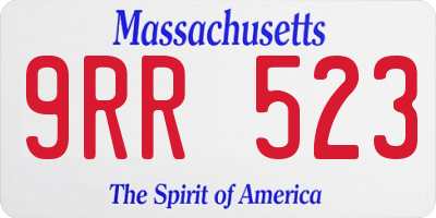 MA license plate 9RR523