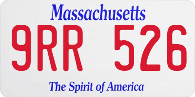 MA license plate 9RR526