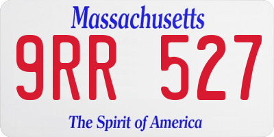 MA license plate 9RR527