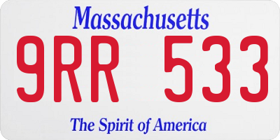 MA license plate 9RR533
