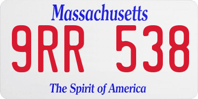 MA license plate 9RR538