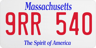 MA license plate 9RR540