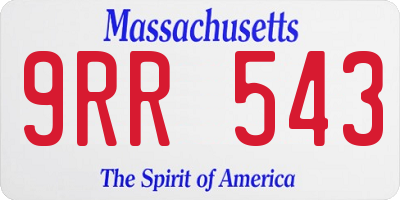 MA license plate 9RR543