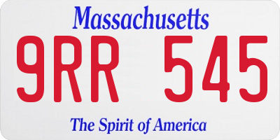 MA license plate 9RR545