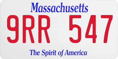 MA license plate 9RR547