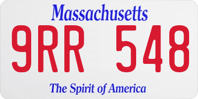 MA license plate 9RR548