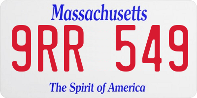 MA license plate 9RR549
