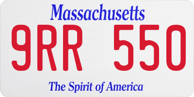 MA license plate 9RR550