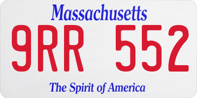 MA license plate 9RR552