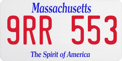 MA license plate 9RR553