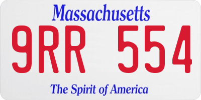 MA license plate 9RR554