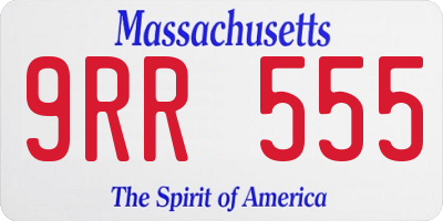 MA license plate 9RR555