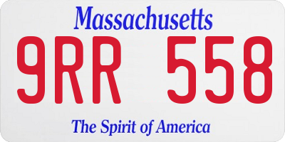 MA license plate 9RR558