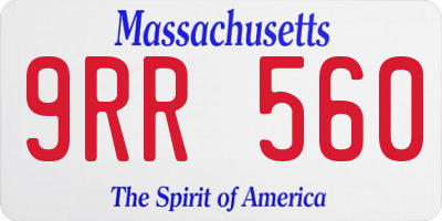 MA license plate 9RR560