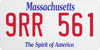 MA license plate 9RR561