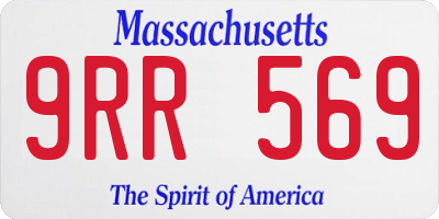 MA license plate 9RR569