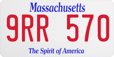 MA license plate 9RR570