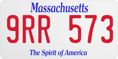 MA license plate 9RR573