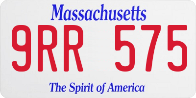 MA license plate 9RR575