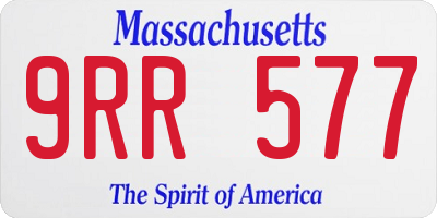 MA license plate 9RR577
