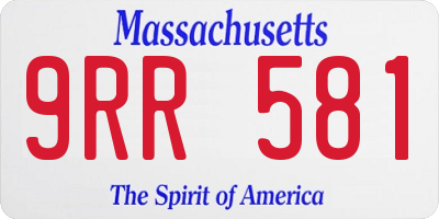 MA license plate 9RR581