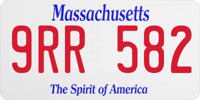 MA license plate 9RR582